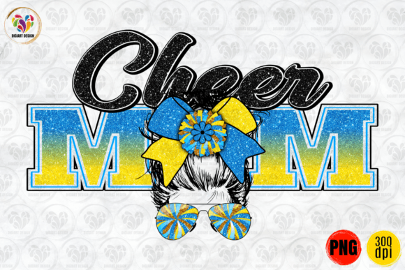 Cheer Mom Blue Yellow Sublimation Design Review